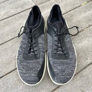 Ecco Men Euro 44 Intrinsic Gray Black Knit Low Top Athletic Sneaker Shoe 10/10.5